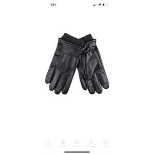 Dockers Men's Black Lined Leather Touch Screen Gloves (45DK020048) Size XL NEW